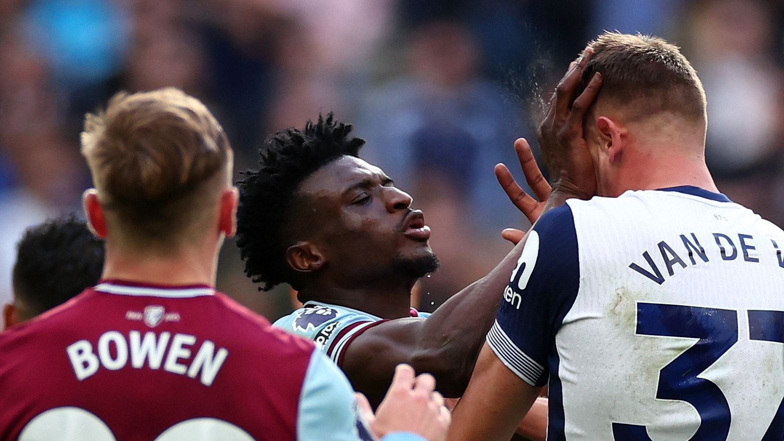 'You alright, bro?' - James Maddison posts hilarious video of awkward Micky van de Ven and Mohammed Kudus interaction after violent clash last season led to £55m signing's five-match ban