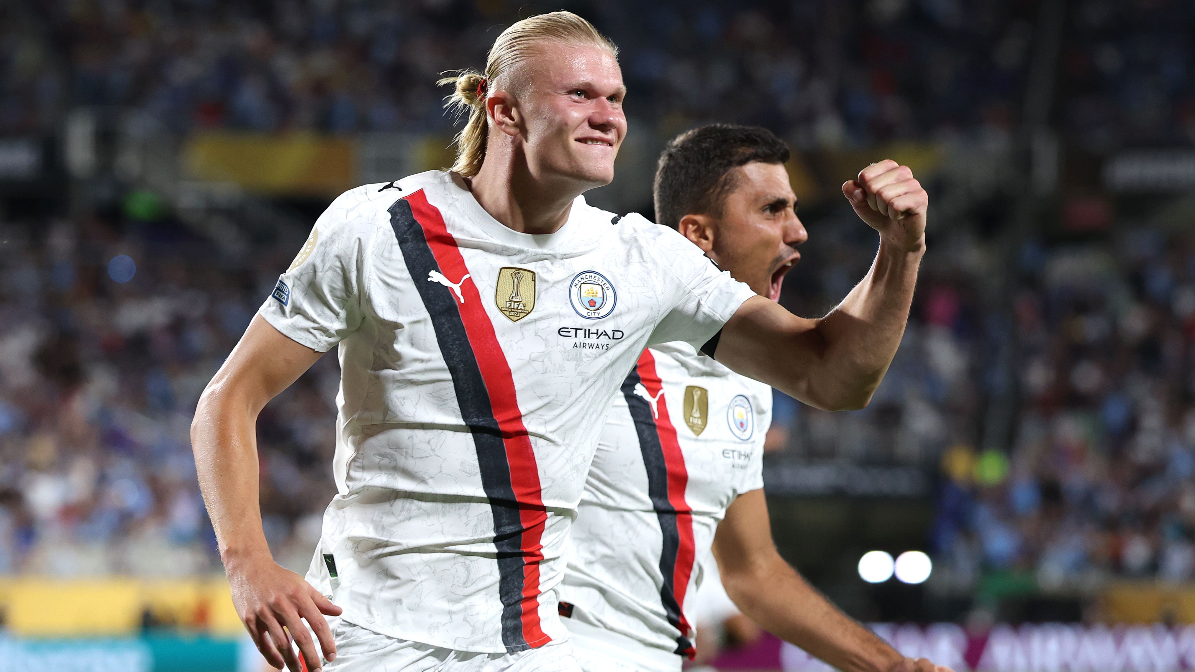 Erling Haaland becomes the 'Kingpin'! Man City striker & girlfriend Isabel Johansen dress to the nines for Dolce & Gabbana Alta Moda show in Rome