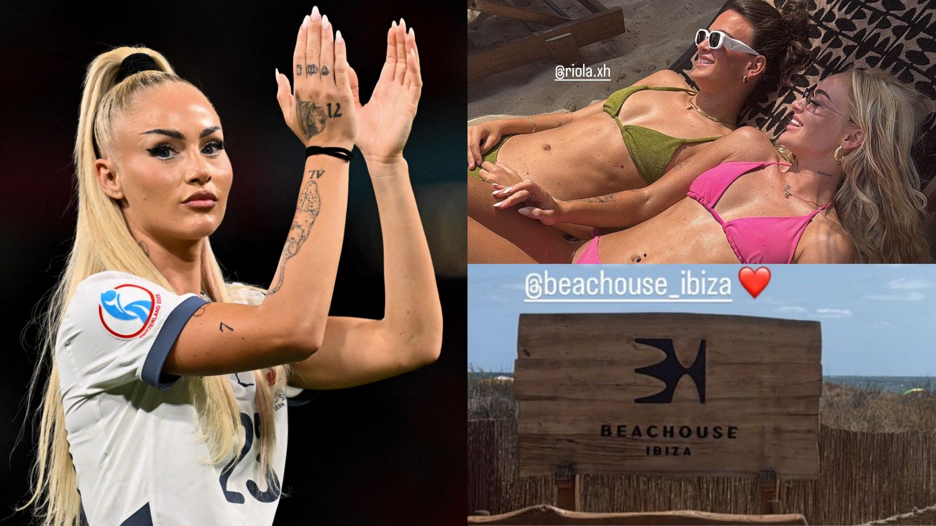 Alisha Lehmann relaxes at Beachouse Ibiza on well-earned holiday with Switzerland team-mates after run to Euro 2025 quarter-finals