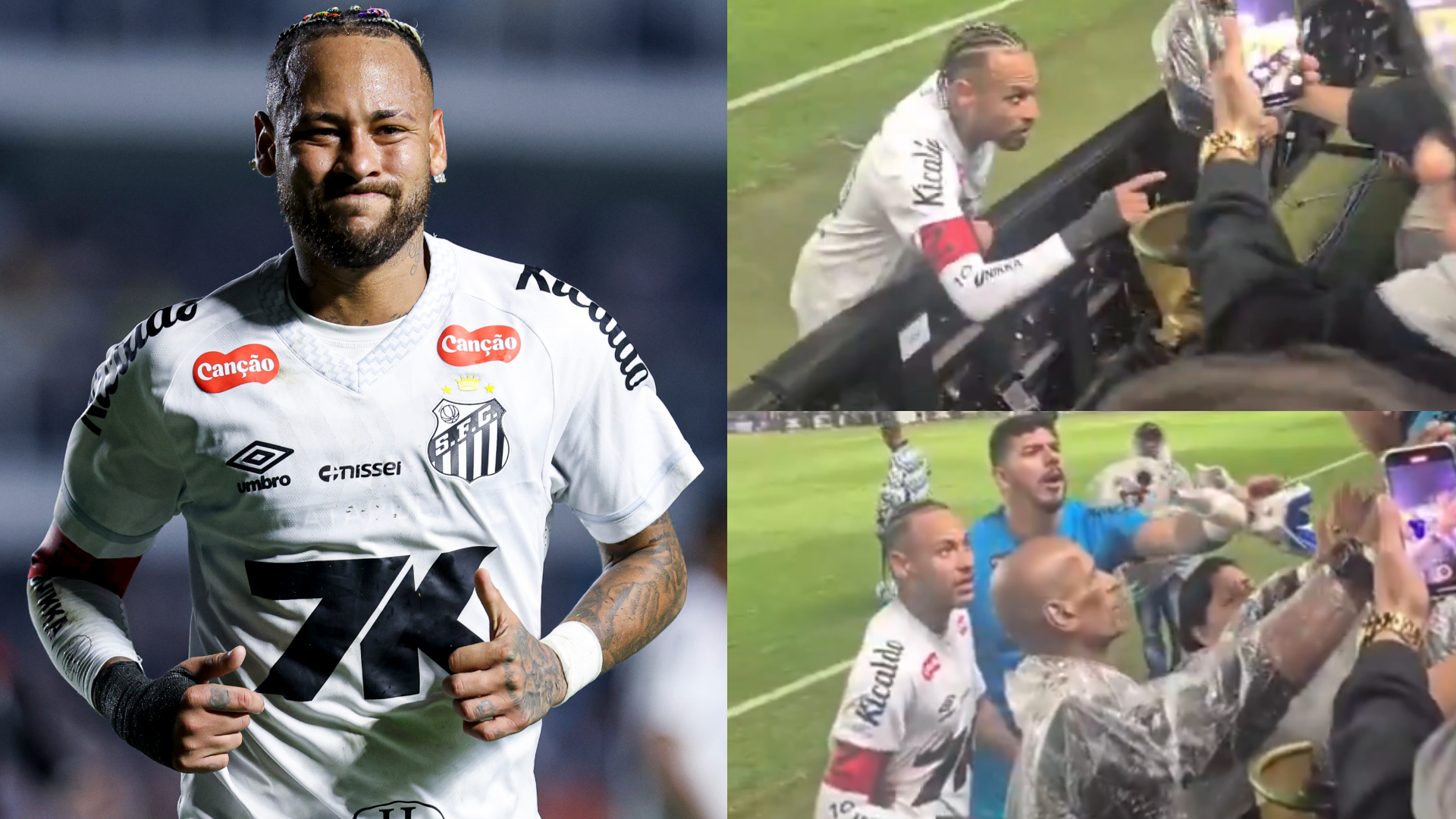 VIDEO: Neymar clashes with fan in heated argument after yet another defeat drops struggling Santos in relegation zone