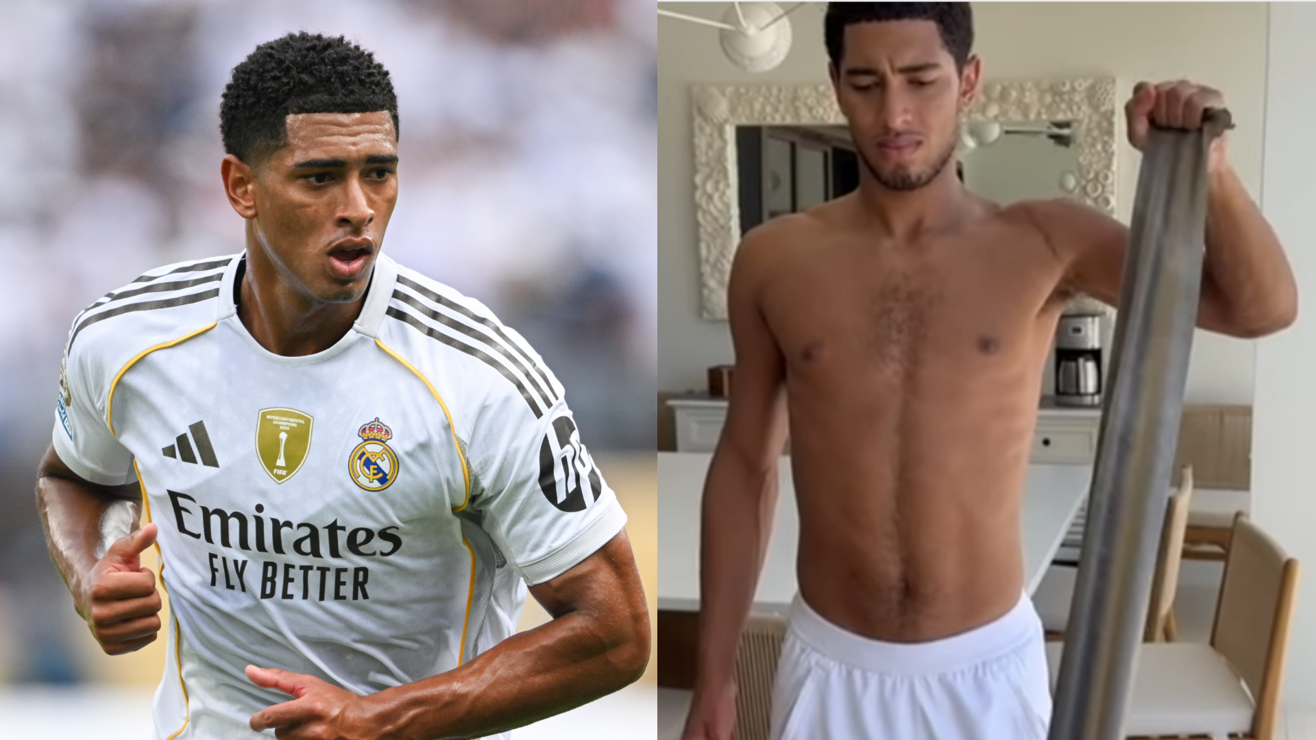 Jude Bellingham winces during shoulder exercises as Real Madrid hero continues recovery from surgery while enjoying family break in Jamaica