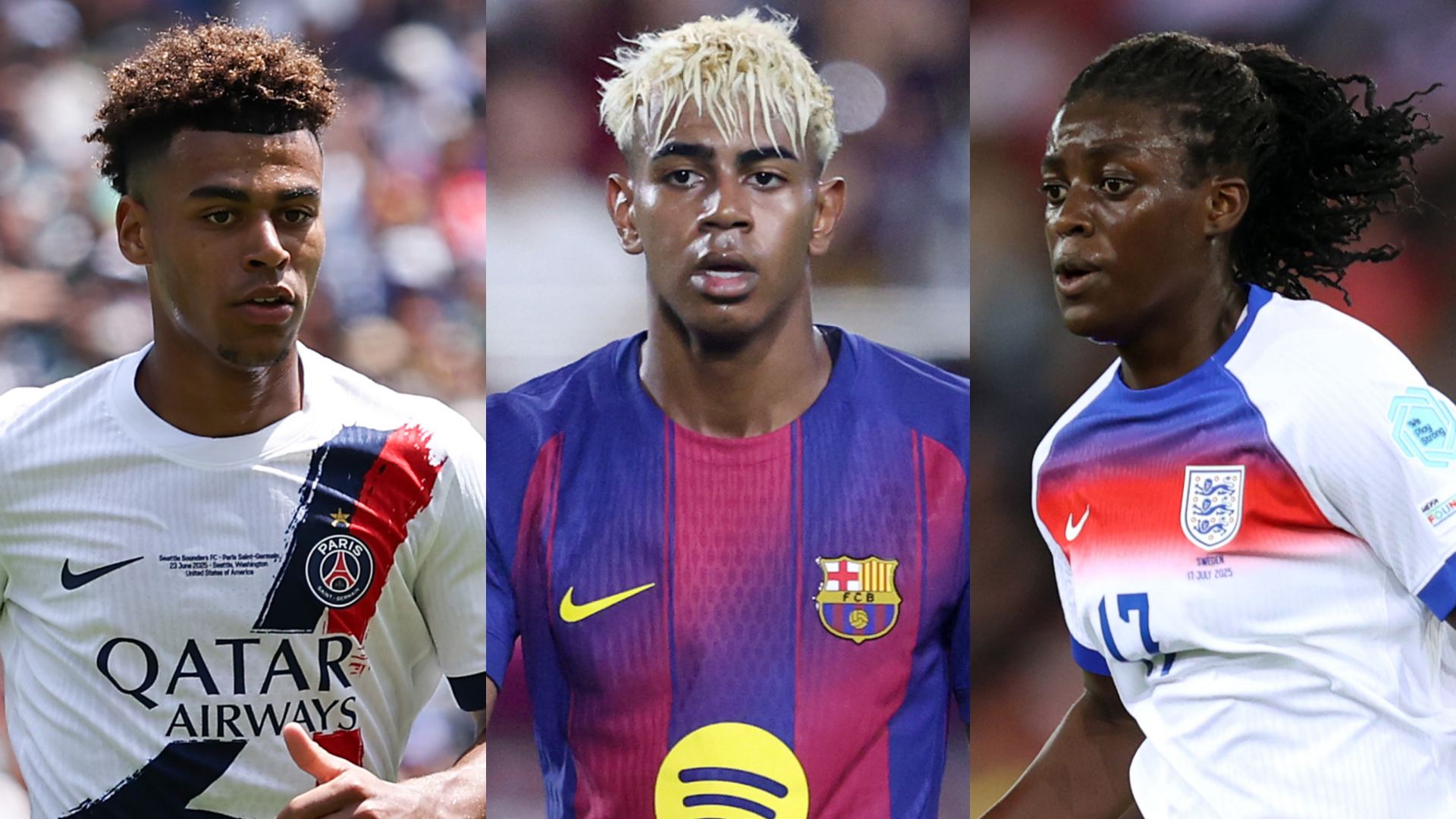 Kopa Trophy 2025: Lamine Yamal, Desire Doue & Michelle Agyemang lead nominees for Ballon d'Or's best young player awards in men & women's game