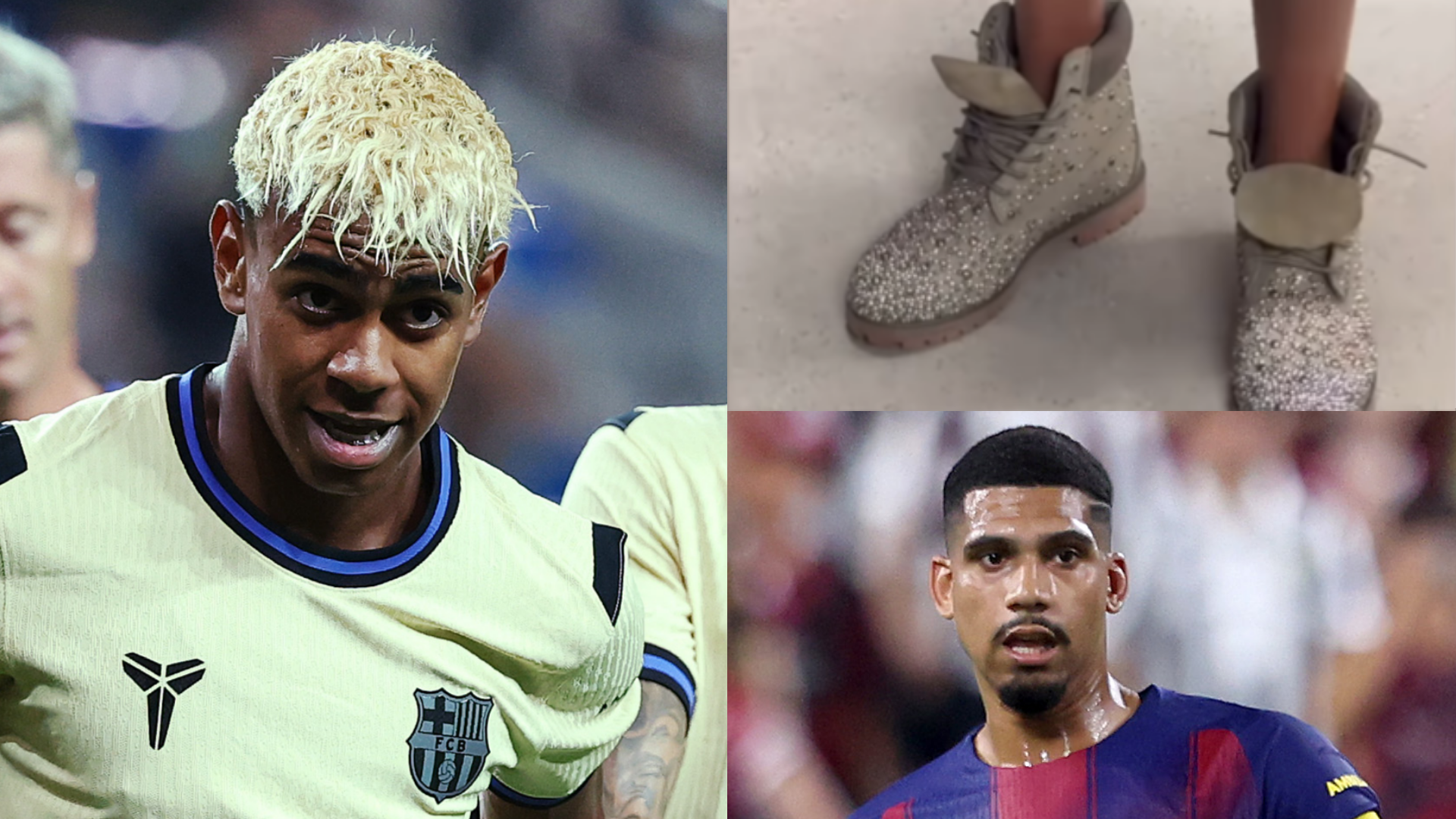 Lamine Yamal dresses like Michael Jackson! Barcelona star defends questionable fashion choice as sparkly boots are mocked by team-mate Ronald Araujo