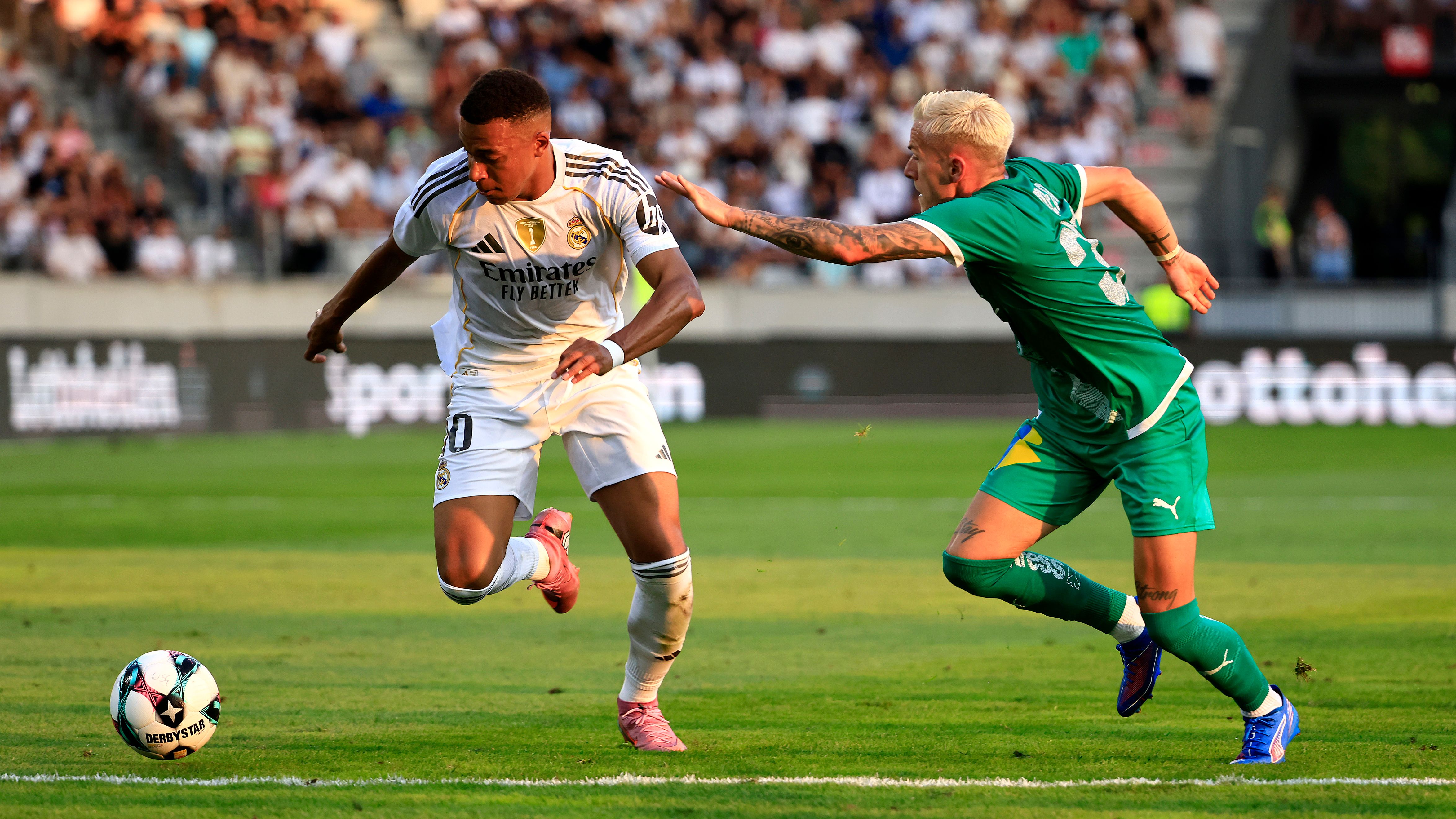 Kylian Mbappe is warmed up! Real Madrid's new No.10 grabs two goals in friendly win at WSG Tirol as Eder Militao makes emotional scoring return to lineup after two ACL injuries