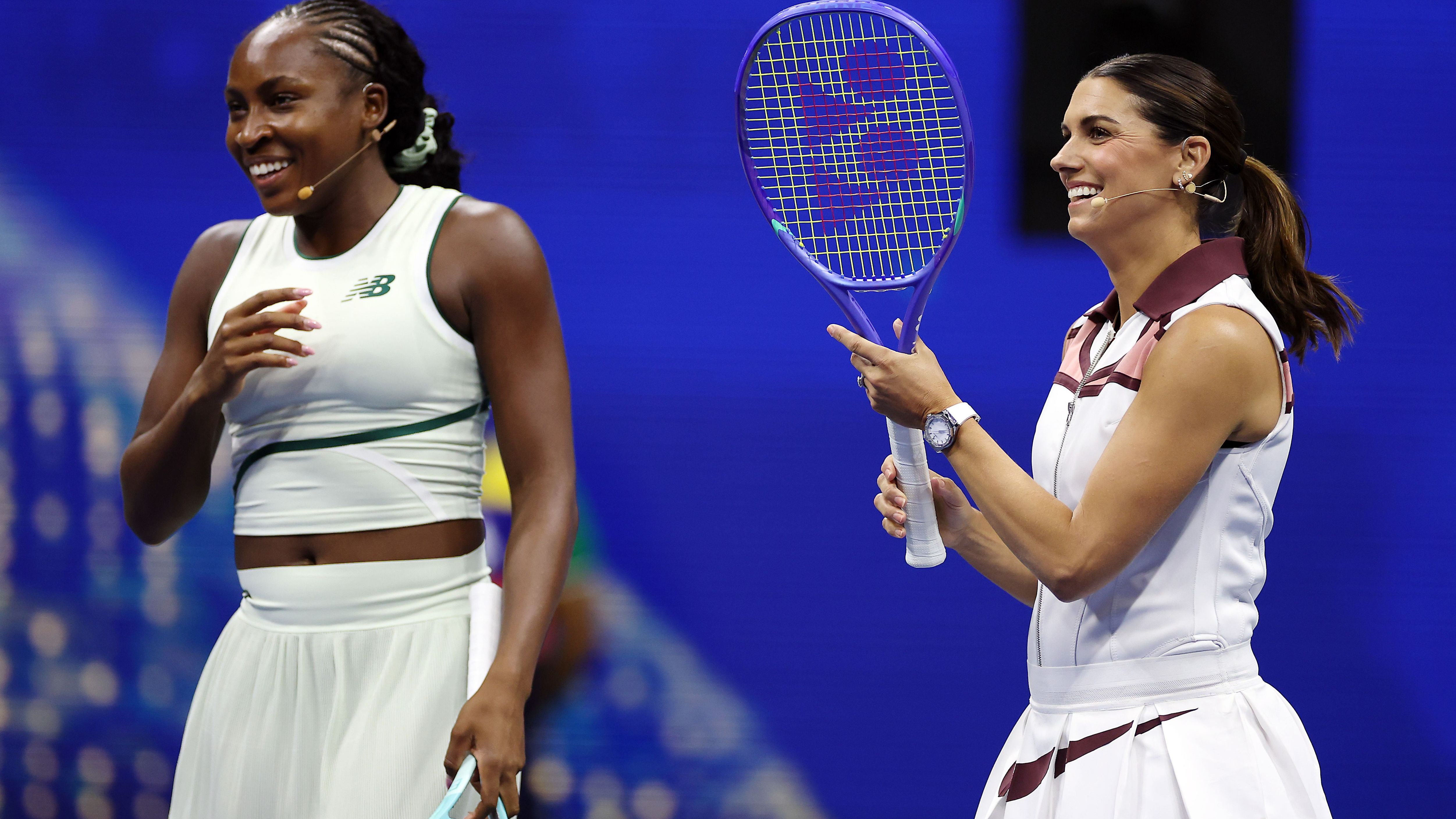 WATCH: Alex Morgan showcases tennis skills alongside Coco Gauff at Stars of the U.S. Open event in New York