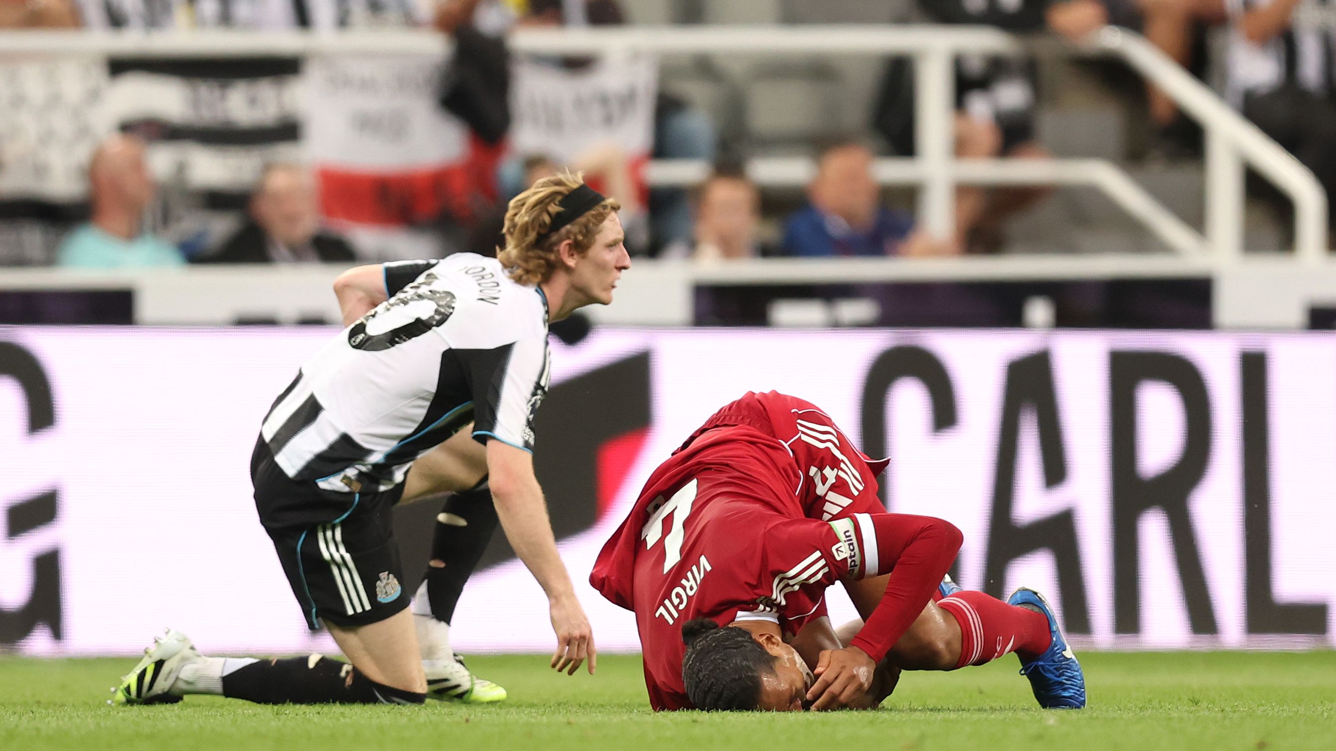 Anthony Gordon issues public apology to Virgil van Dijk after horror red card tackle in Newcastle's loss to Liverpool & insists 'my intentions were pure'