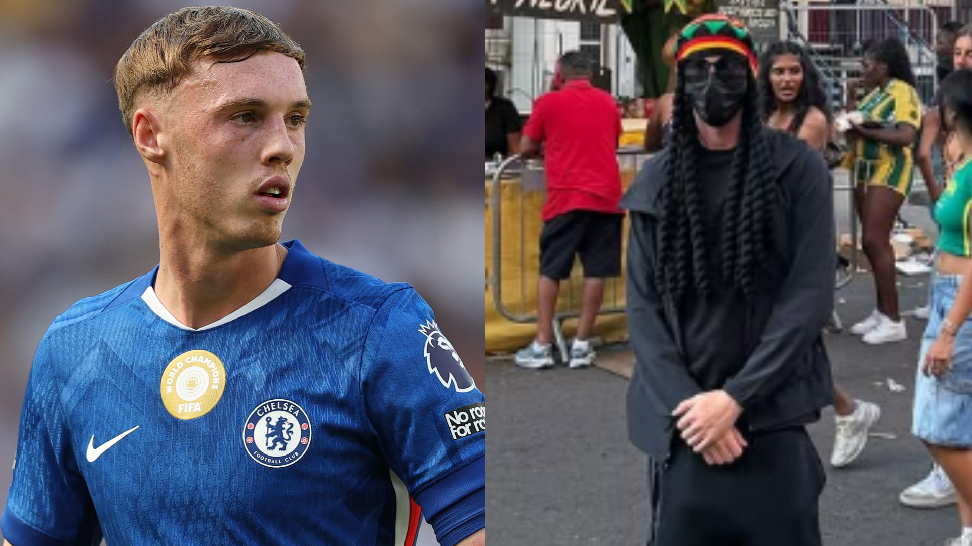 Cole Palmer goes undercover at Notting Hill Carnival as Chelsea star dons elaborate disguise based on Caribbean roots