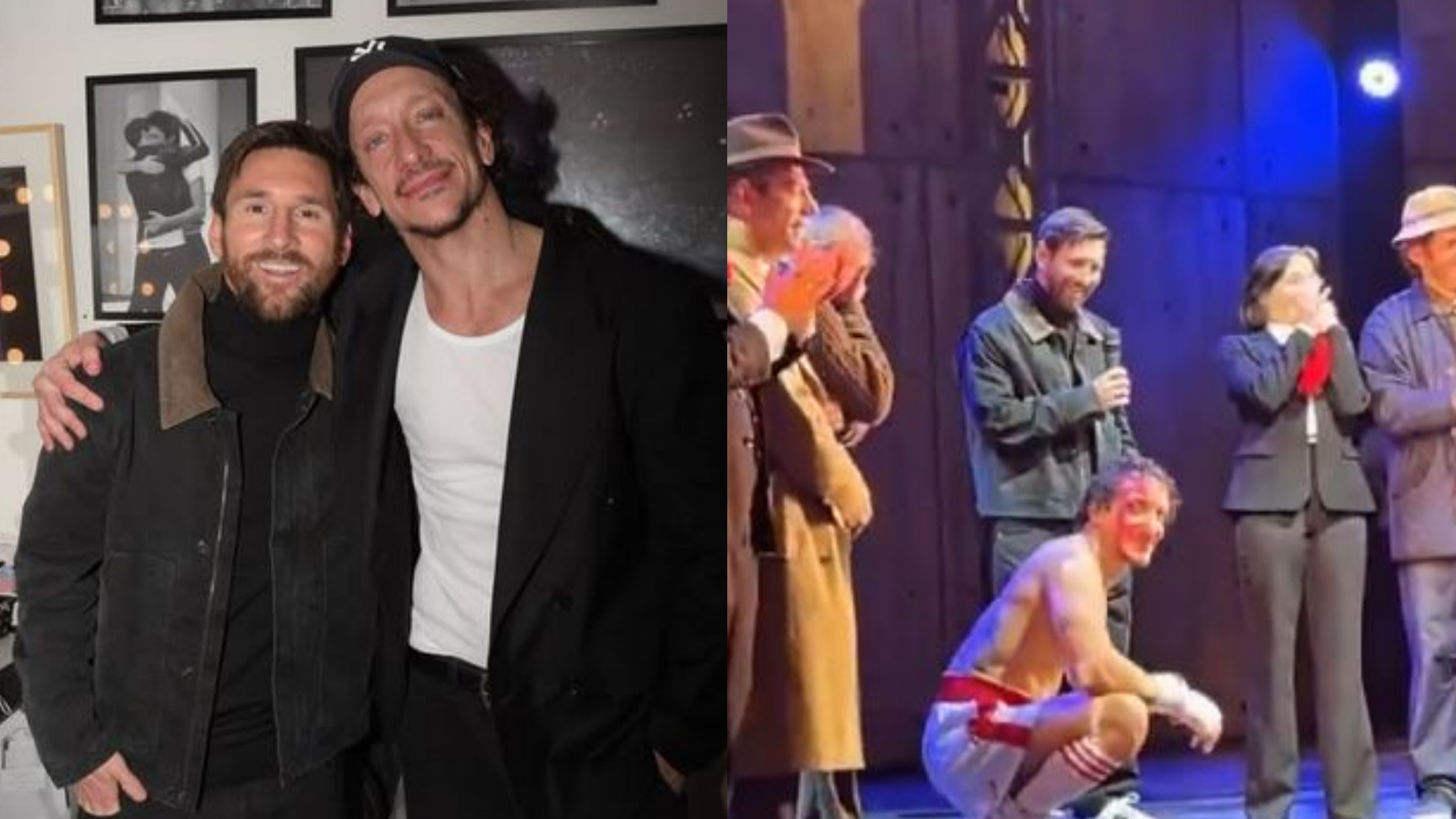 Lionel Messi makes surprise appearance at 'Rocky' theatre play in Buenos Aires as Argentina star is called up on stage by lead actor and friend Nico Vazquez