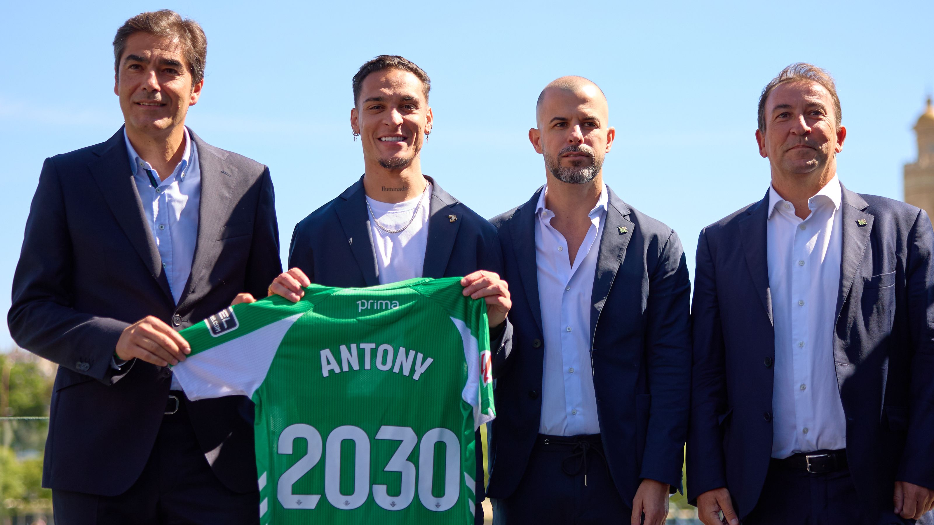 'The GOAT is back!' - Antony swarmed by Betis fans as he hangs out of car window after finally ending Man Utd transfer saga on deadline day