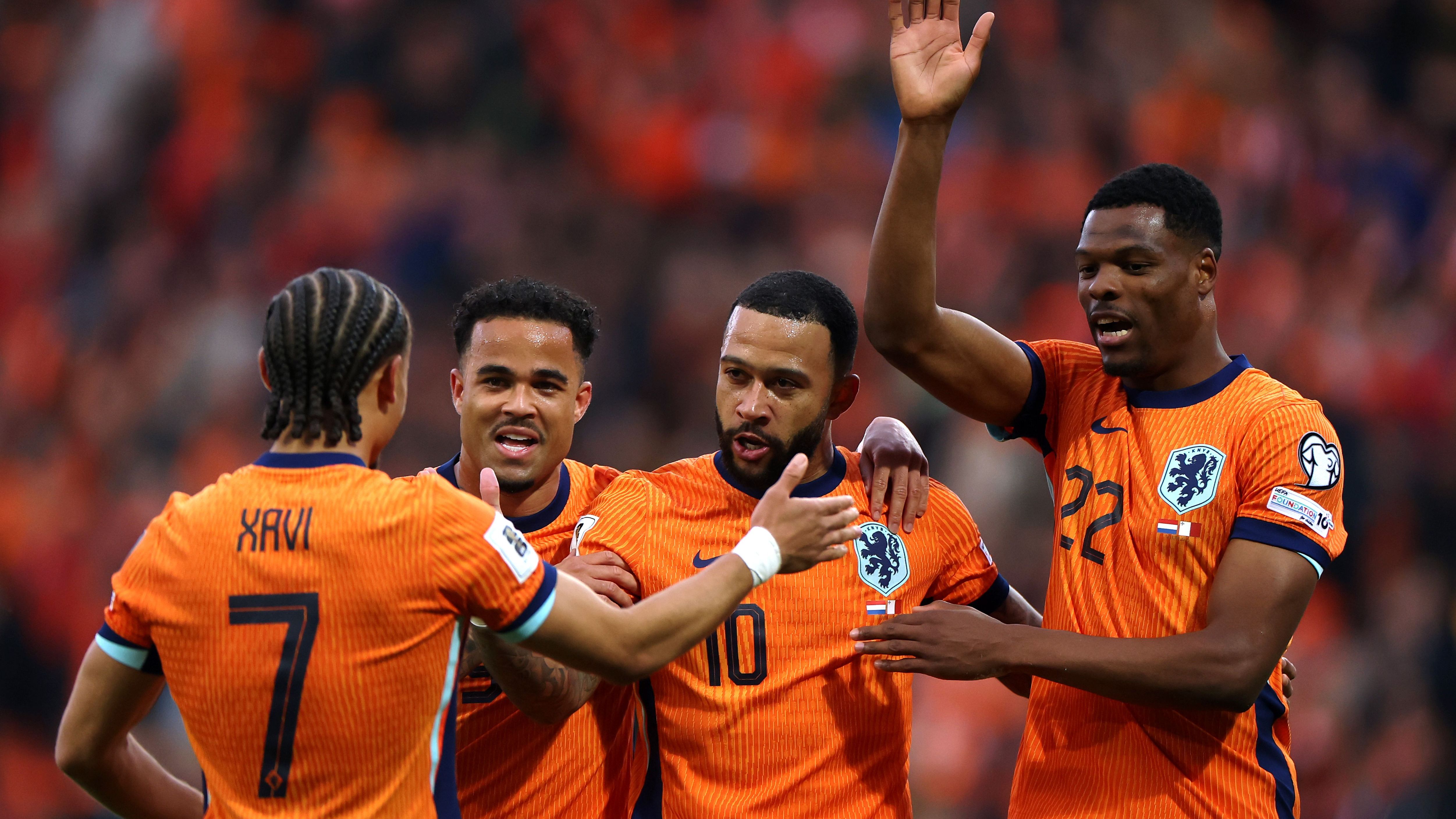 'I should have scored more!' - Denzel Dumfries gets self-critical about new-found eye for goal as Netherlands scorer admits he hurt himself celebrating against Poland