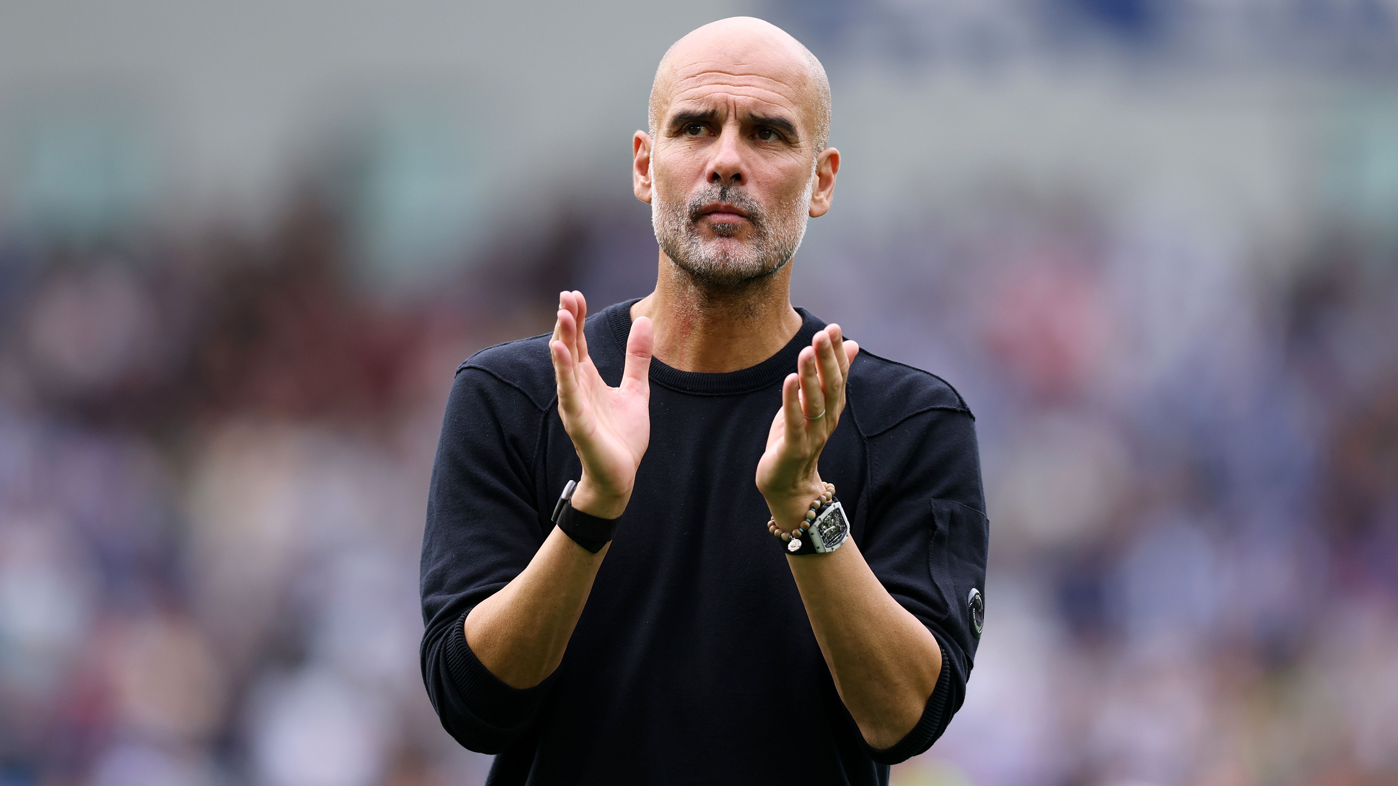 Pep Guardiola cheers Carlos Alcaraz to victory over Jannick Sinner in US Open final as Man City boss enjoys trip to Flushing Meadows during international break