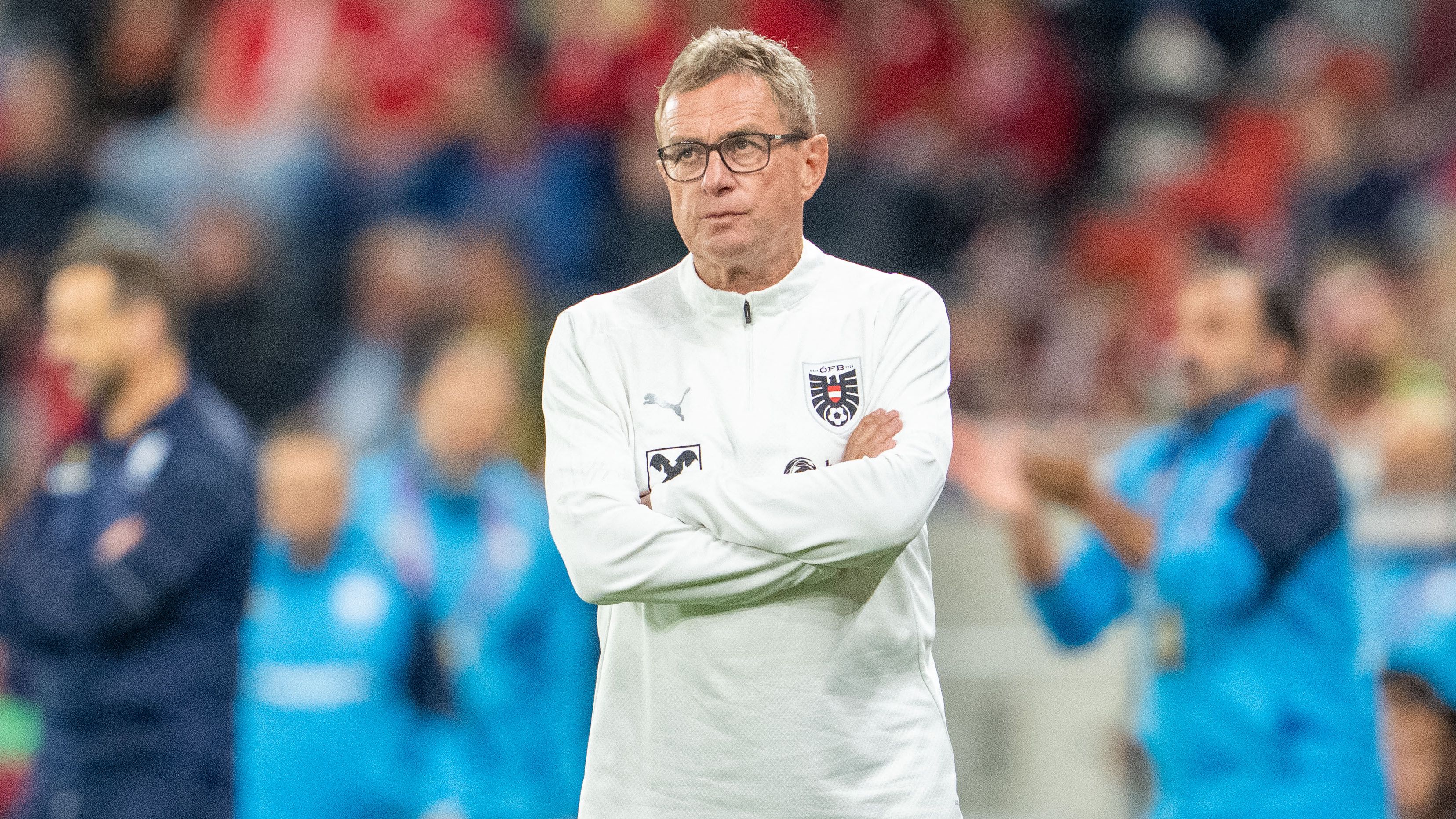VIDEO: Ralf Rangnick rolls around on e-bike while Austria celebrate another win as ex-Man Utd boss taking 'small steps' after ankle surgery