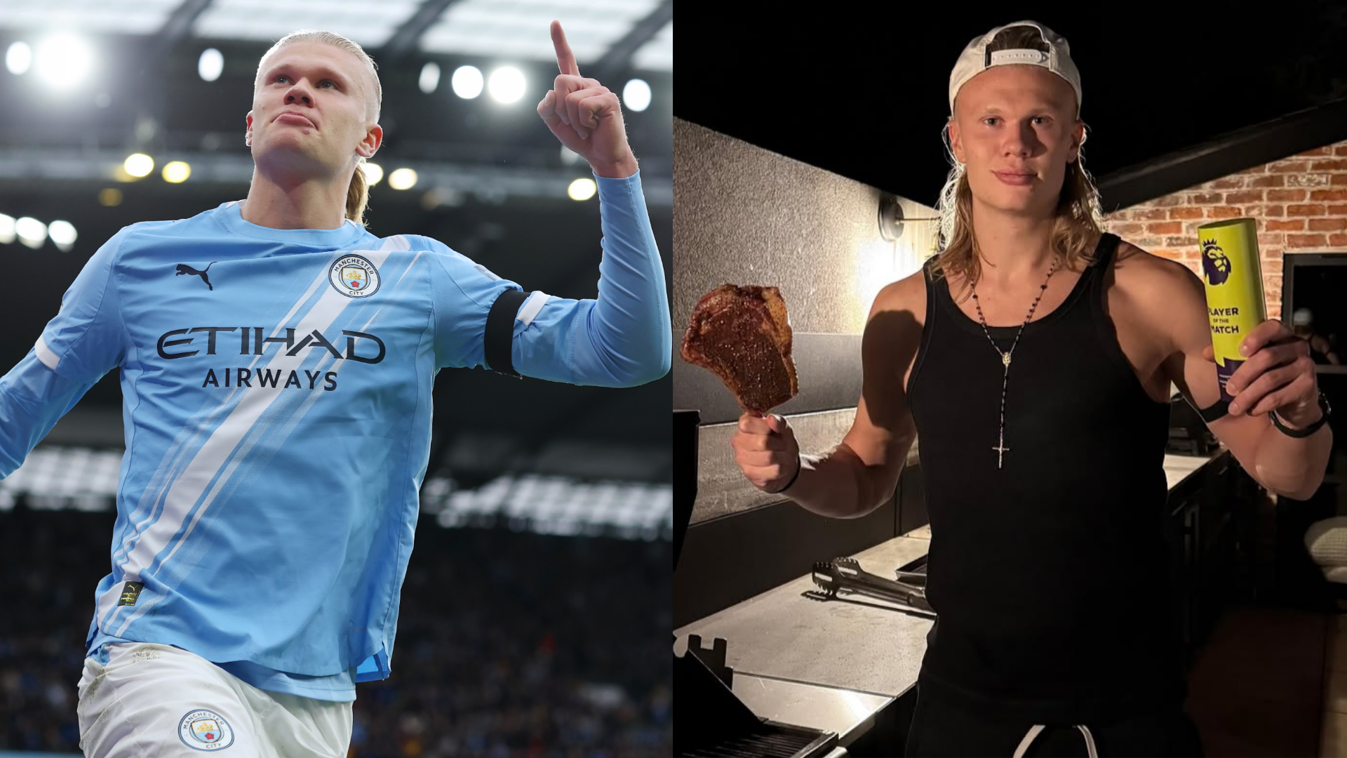 'Have a nice evening!' - Erling Haaland trolls Man Utd with picture of Man of the Match award and a steak after derby day heroics for Man City