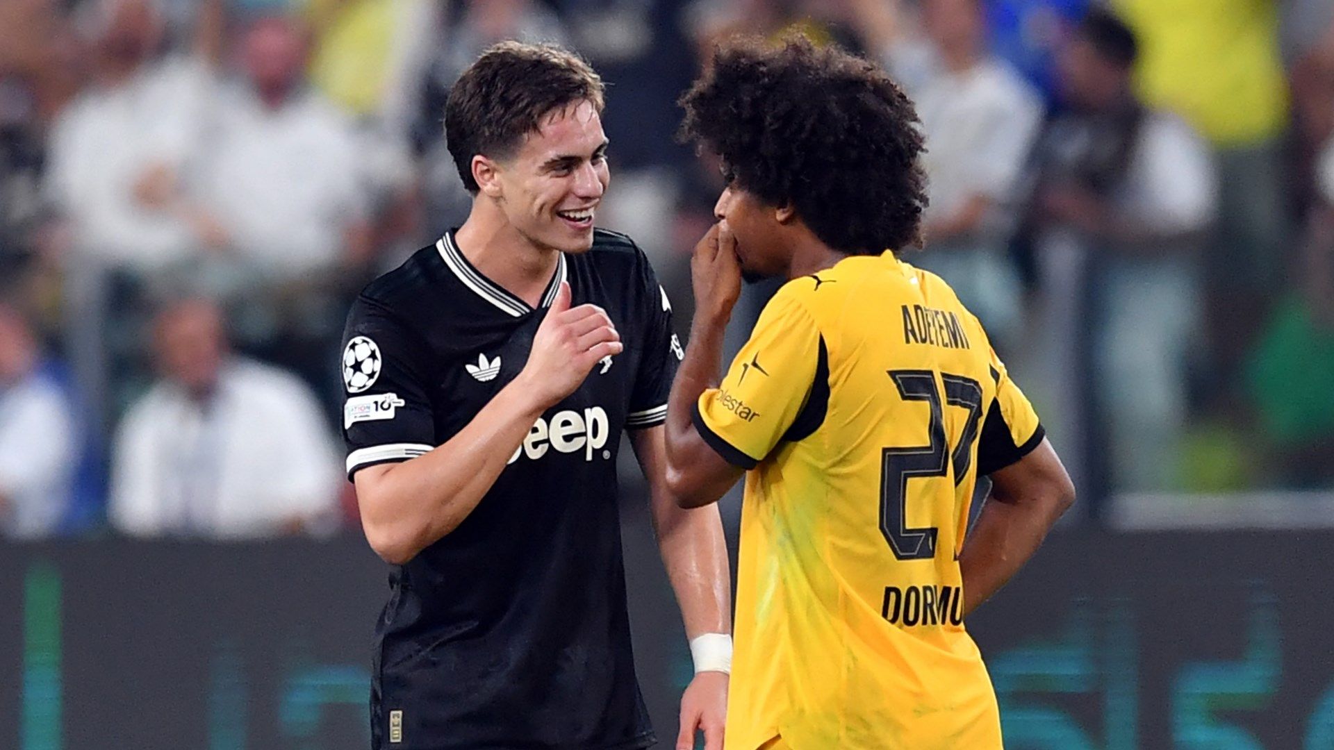 'I told him not to score any more' - Karim Adeyemi explains funny verbal skirmish with Juventus star Kenan Yildiz as Borussia Dortmund held to draw in thrilling game