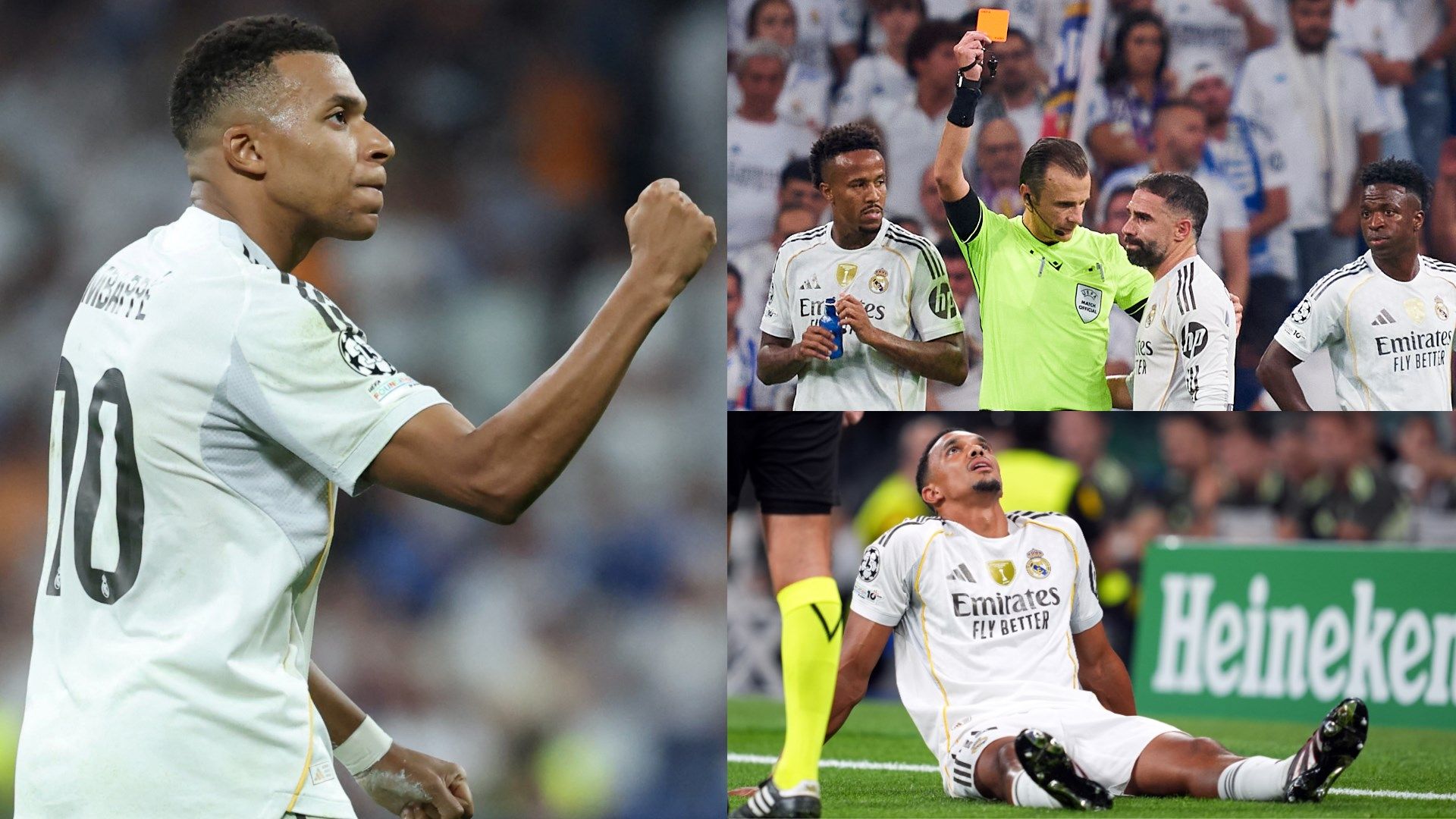Real Madrid player ratings vs Marseille: Kylian Mbappe keeps his cool as 10-man Blancos are bailed out by highly contentious handball call after Dani Carvajal's moment of complete madness