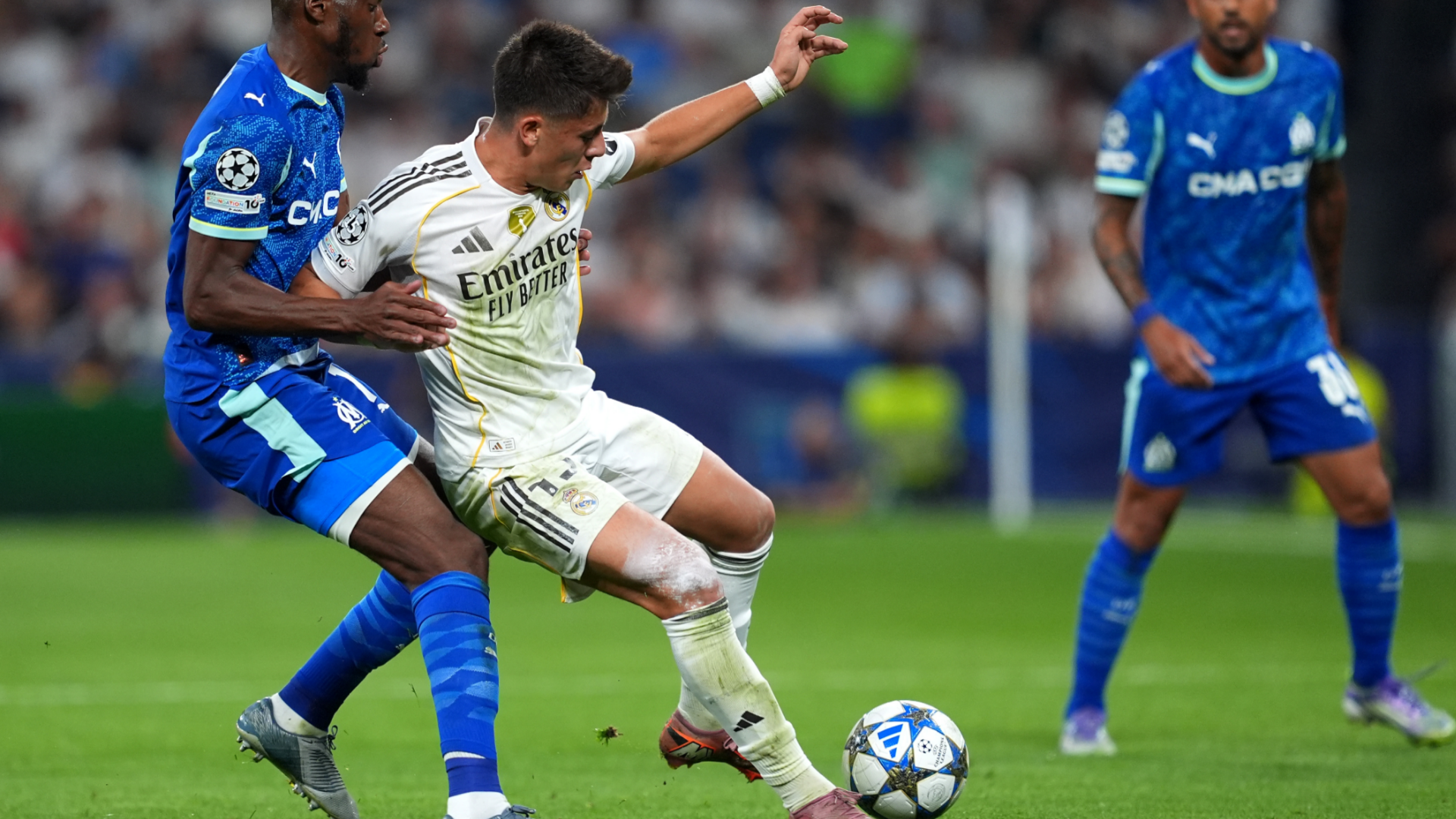 Real Madrid player ratings vs Marseille: Kylian Mbappe keeps his cool as 10-man Blancos are bailed out by highly contentious handball call after Dani Carvajal's moment of complete madness
