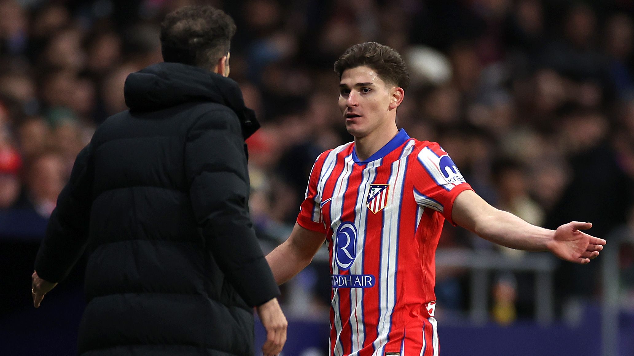 Julian Alvarez is 'the best player we have!' - Diego Simeone defends decision to substitute angry forward as replacement Alexander Sorloth gets sent off 10 minutes later